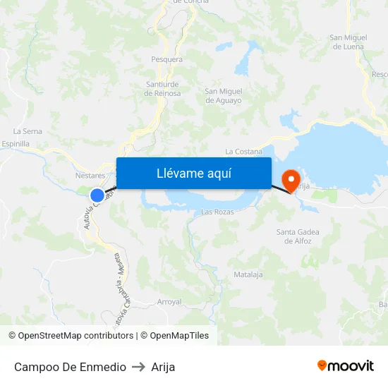 Campoo De Enmedio to Arija map