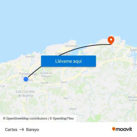 Cartes to Bareyo map