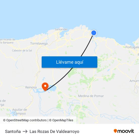 Santoña to Las Rozas De Valdearroyo map