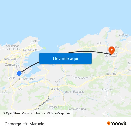 Camargo to Meruelo map