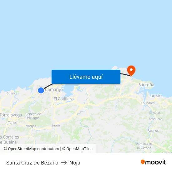 Santa Cruz De Bezana to Noja map
