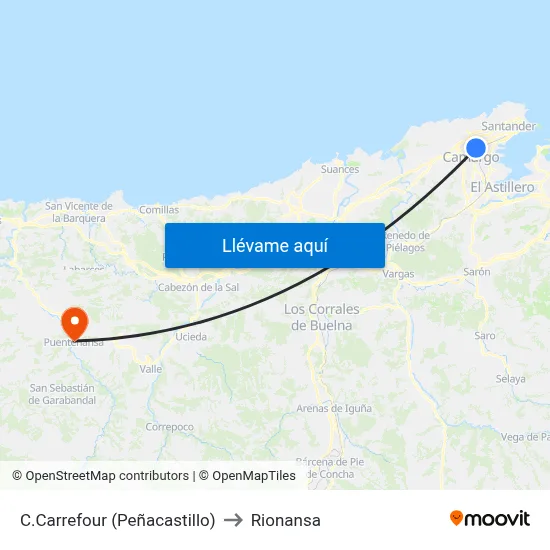 C.Carrefour (Peñacastillo) to Rionansa map