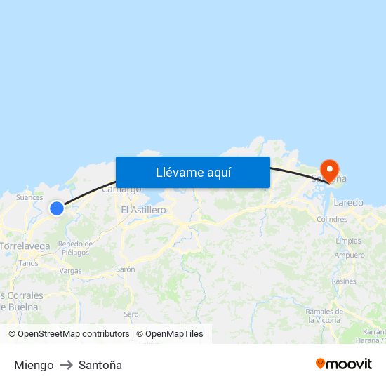 Miengo to Santoña map