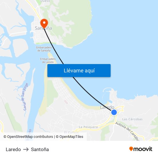 Laredo to Santoña map