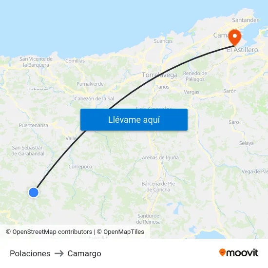 Polaciones to Camargo map