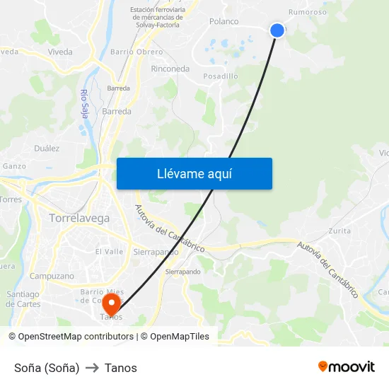 Soña (Soña) to Tanos map