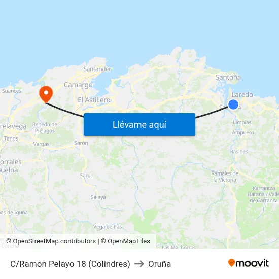 C/Ramon Pelayo 18 (Colindres) to Oruña map