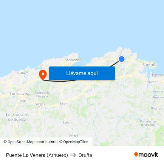 Puente La Venera (Arnuero) to Oruña map