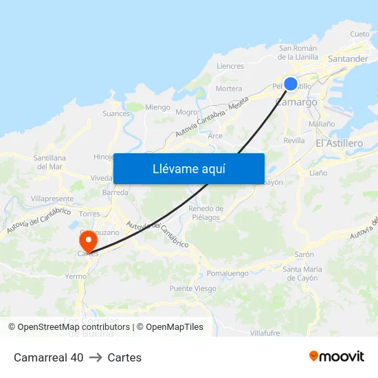Camarreal 40 to Cartes map
