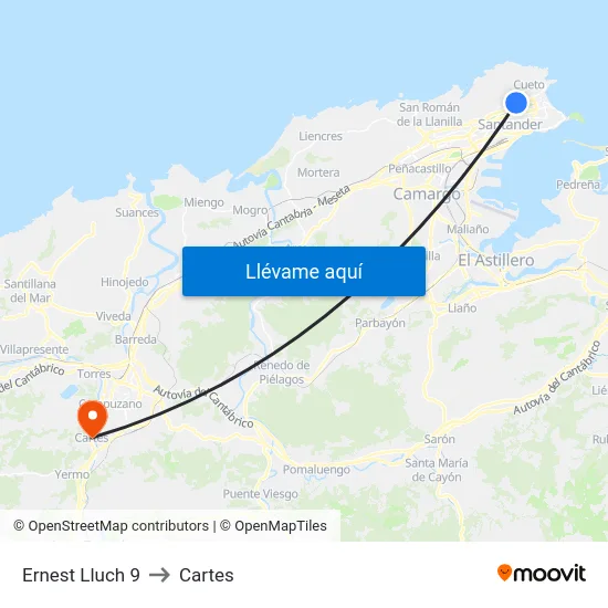 Ernest Lluch 9 to Cartes map