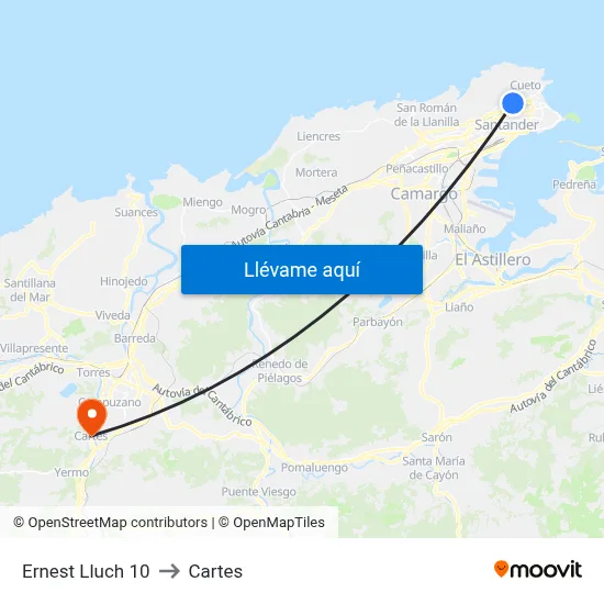 Ernest Lluch 10 to Cartes map