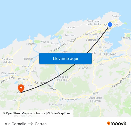 Via Cornelia to Cartes map