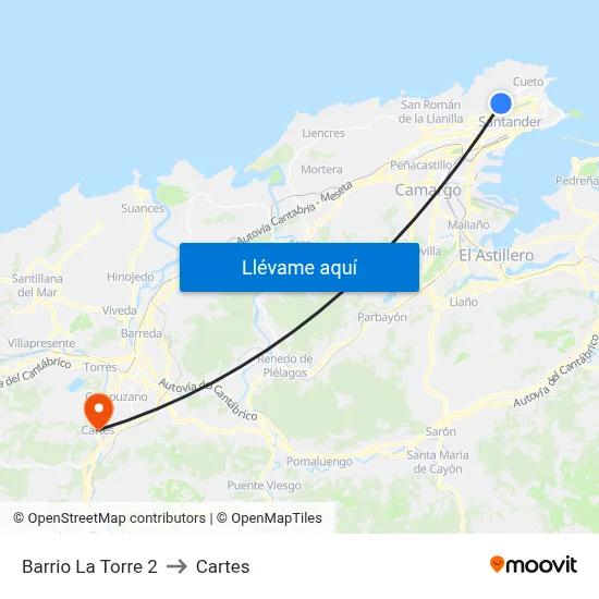 Barrio La Torre 2 to Cartes map