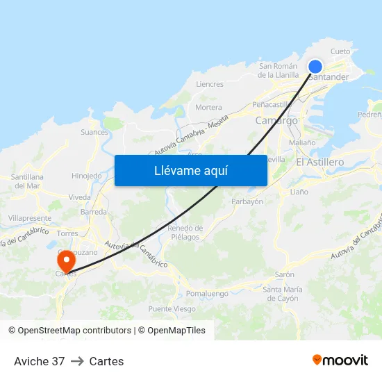 Aviche 37 to Cartes map