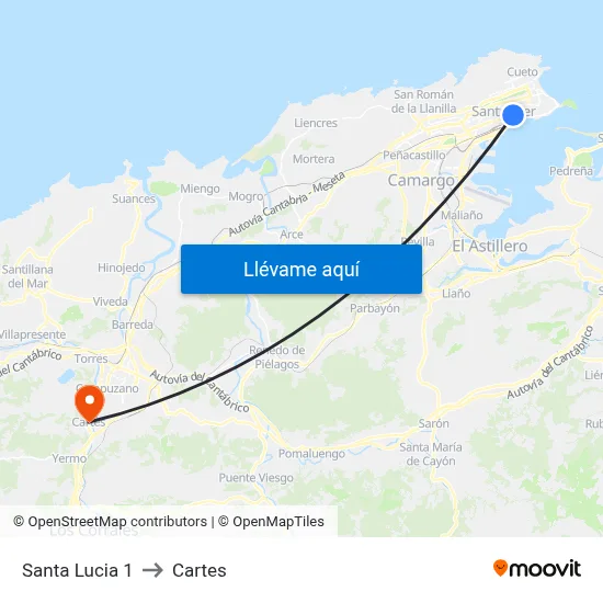 Santa Lucia 1 to Cartes map