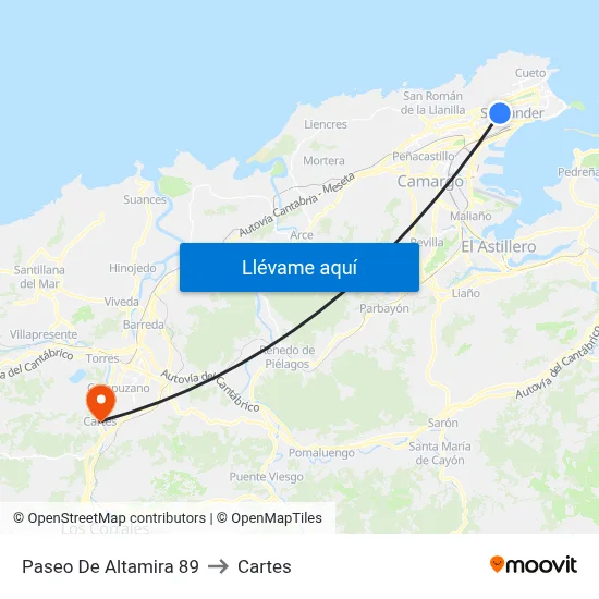 Paseo De Altamira 89 to Cartes map