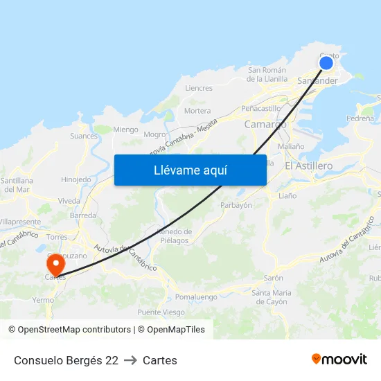 Consuelo Bergés 22 to Cartes map