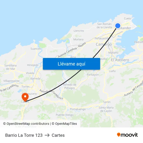 Barrio La Torre 123 to Cartes map