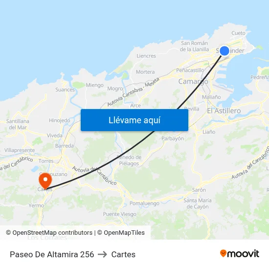 Paseo De Altamira 256 to Cartes map