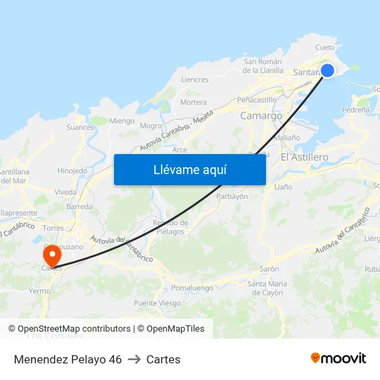 Menendez Pelayo 46 to Cartes map