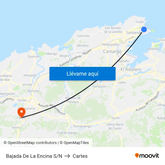 Bajada De La Encina S/N to Cartes map