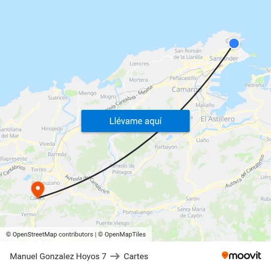 Manuel Gonzalez Hoyos 7 to Cartes map