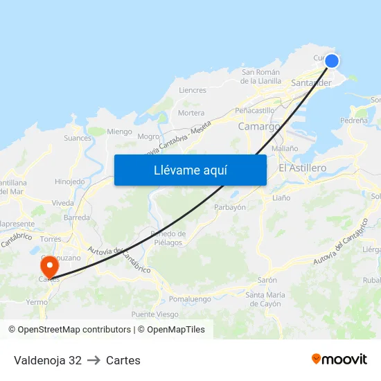 Valdenoja 32 to Cartes map