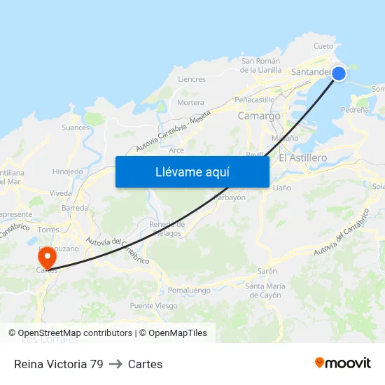 Reina Victoria 79 to Cartes map