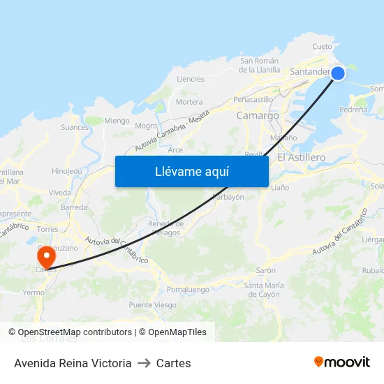 Avenida Reina Victoria to Cartes map