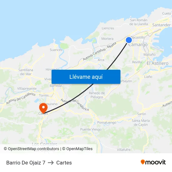 Barrio De Ojaiz 7 to Cartes map
