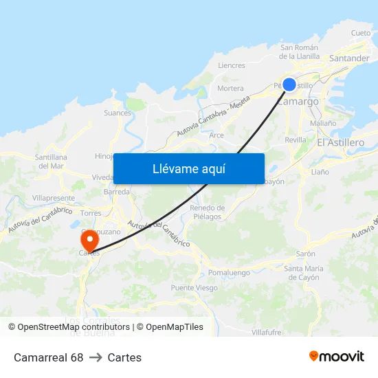Camarreal 68 to Cartes map