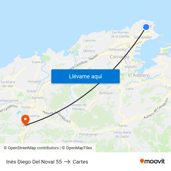Inés Diego Del Noval 55 to Cartes map