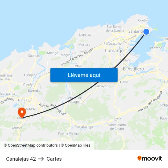 Canalejas 42 to Cartes map