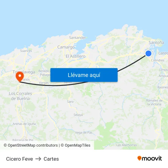 Cicero Feve to Cartes map