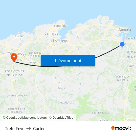 Treto Feve to Cartes map