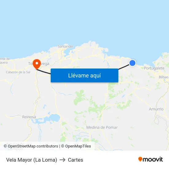Vela Mayor (La Loma) to Cartes map