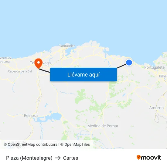 Plaza (Montealegre) to Cartes map
