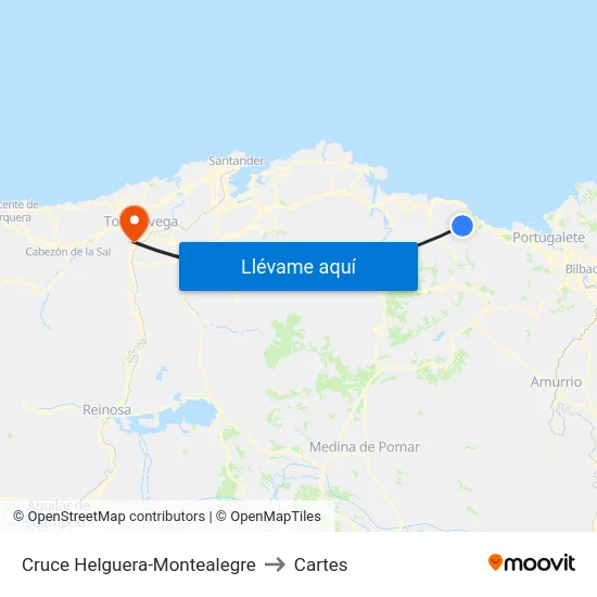 Cruce Helguera-Montealegre to Cartes map