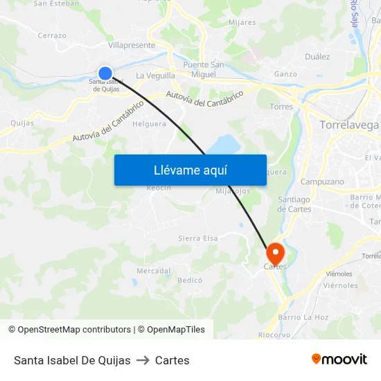 Santa Isabel De Quijas to Cartes map