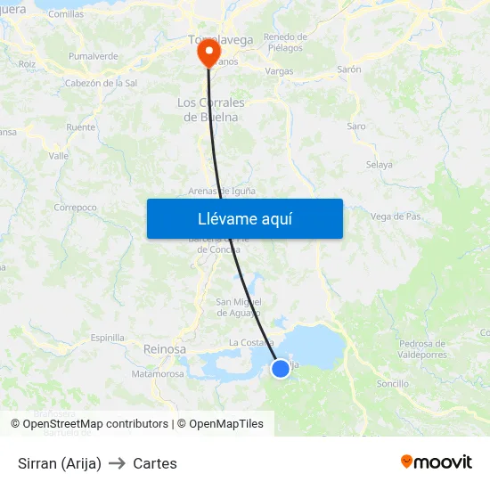 Sirran (Arija) to Cartes map