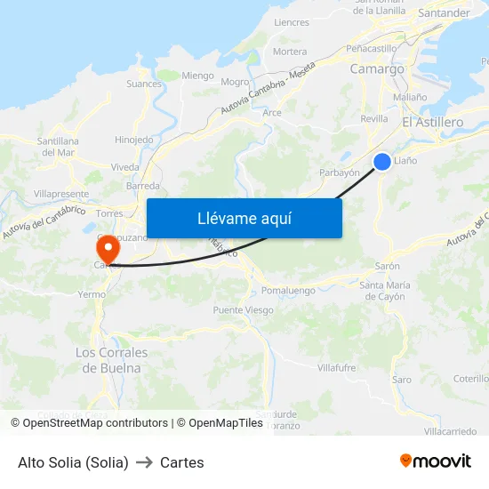 Alto Solia (Solia) to Cartes map