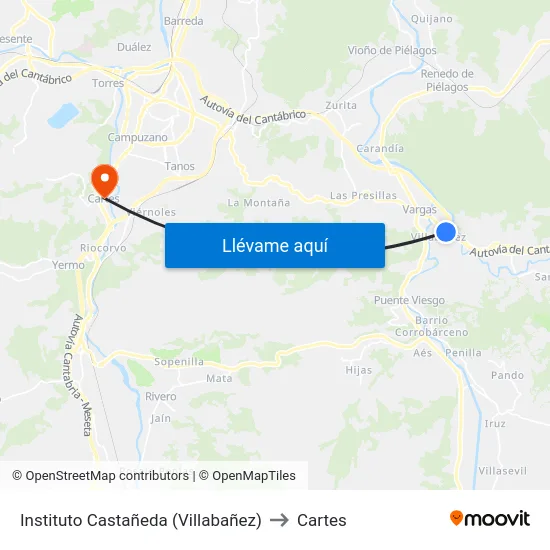 Instituto Castañeda (Villabañez) to Cartes map
