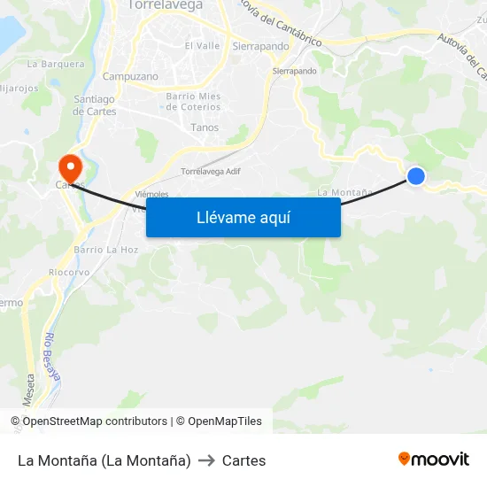 La Montaña (La Montaña) to Cartes map