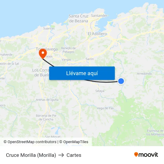 Cruce Morilla (Morilla) to Cartes map