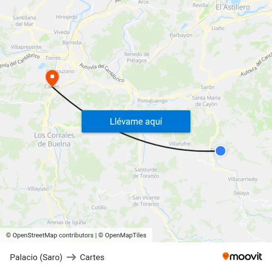 Palacio (Saro) to Cartes map