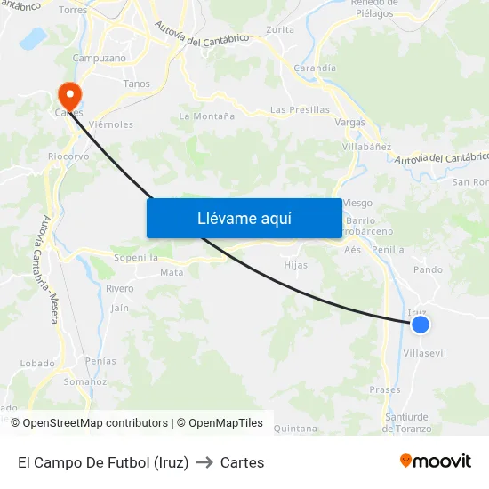 El Campo De Futbol (Iruz) to Cartes map
