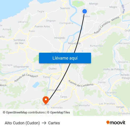 Alto Cudon (Cudon) to Cartes map