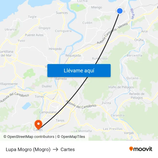 Lupa Mogro (Mogro) to Cartes map