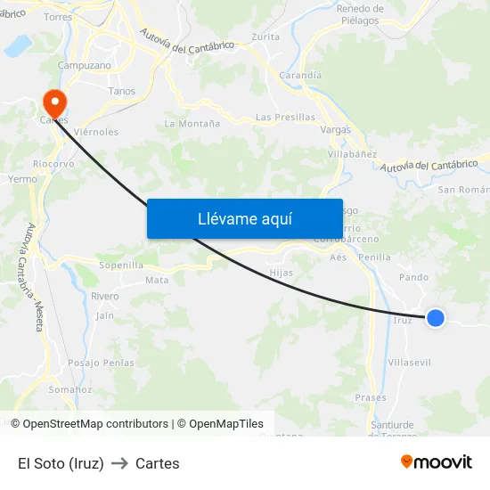 El Soto (Iruz) to Cartes map
