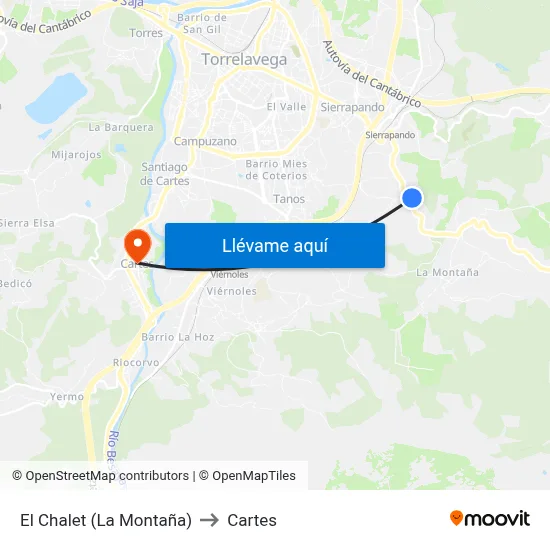 El Chalet (La Montaña) to Cartes map